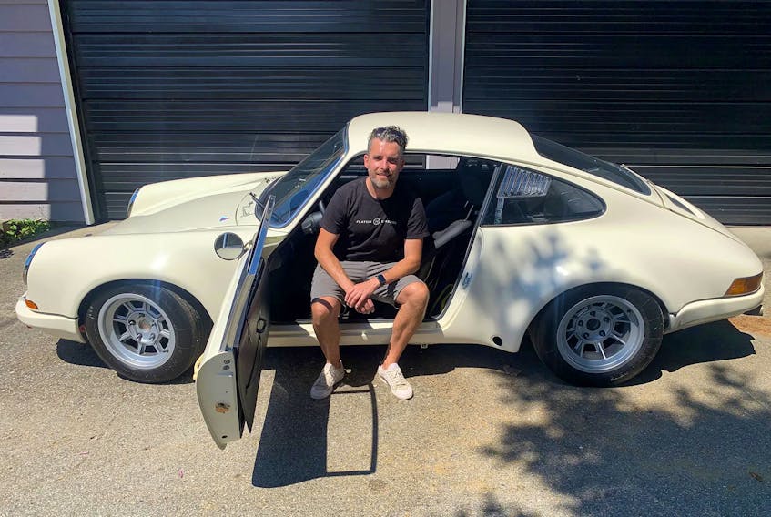 North Vancouver's Trevor Johnson turned a stripped out 1983 Porsche 912 into a vintage rally car the way it would have looked half a century ago. Alyn Edwards/Postmedia News