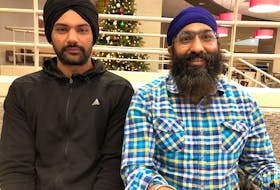 Arshdeep Singh, right, and Gurmit Singh said Sikhism is about doing good in the community as well as standing up against discrimination or injustice when it is encountered. NICOLE SULLIVAN/CAPE BRETON POST 