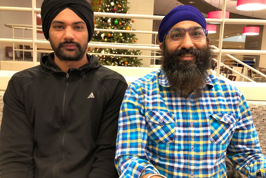 Arshdeep Singh, right, and Gurmit Singh said Sikhism is about doing good in the community as well as standing up against discrimination or injustice when it is encountered. NICOLE SULLIVAN/CAPE BRETON POST 