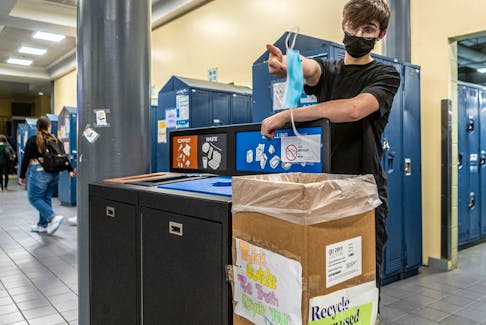 Nathan McDonald, a 19-year-old student in Dawson College's professional theatre program, started a recycling program for procedural masks used by students and staff at the school.