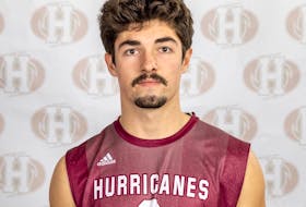 Luke Hyde put up 21 of the 38 total kills for the Holland Hurricanes in men's volleyball action against the Université de Sainte-Anne (USTA) Dragons on Saturday, Dec. 4.