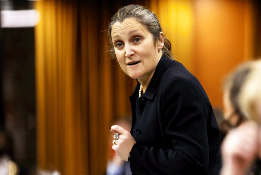 Finance Minister Chrystia Freeland is due to table her fall fiscal update next week.