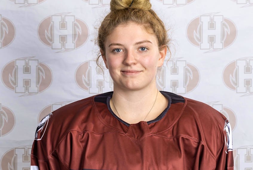 Allie Christensen and the Holland Hurricanes women’s hockey team split a weekend series with the Acadia Axewomen in Charlottetown Dec. 4-5.