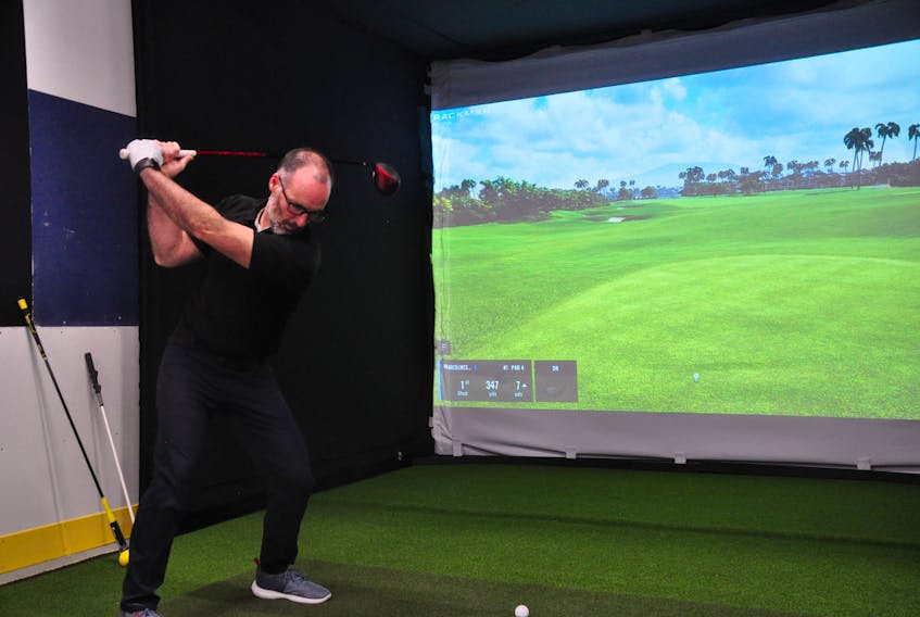 Marcel West, owner of Game Changers Golf Fitness, said he works with his clients to improve how their body moves when swinging a club by comparing their swing to that of the touring pros.