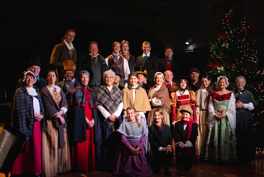 This is the cast of Theatre Baddeck’s "Charles Dickens Writes A Christmas Carol" featuring 25 performers, which makes it the company’s largest cast to date. Contributed