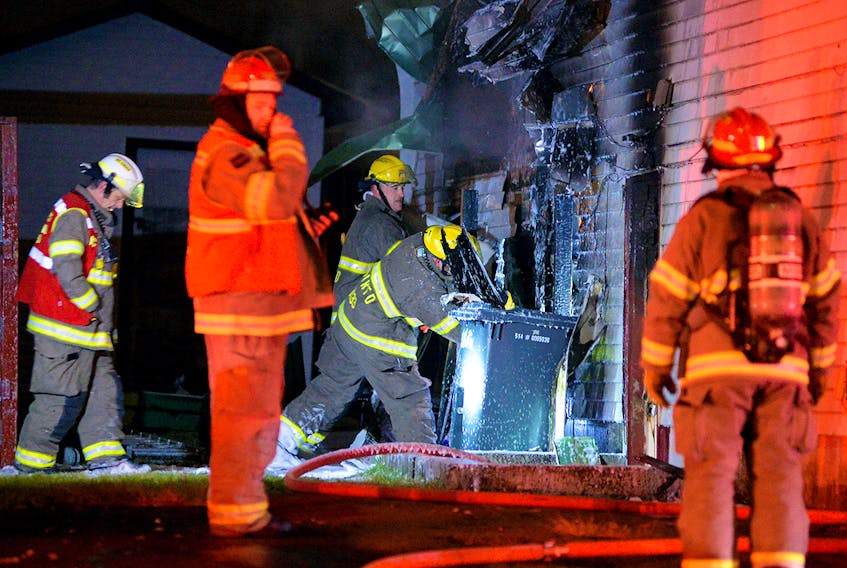 One man was sent to hospital after he jumped from a window to escape a Thursday morning St. John's house fire. Keith Gosse/The Telegram