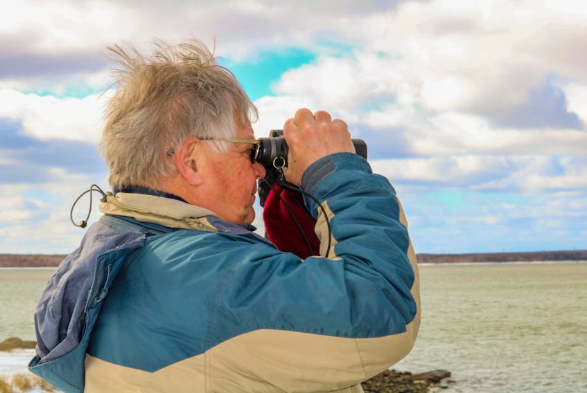 Dave McCorquodale, a biology professor at Cape Breton University, at the Harbour Hop birding tour in Cape Breton in February. JESSICA SMITH/CAPE BRETON POST
