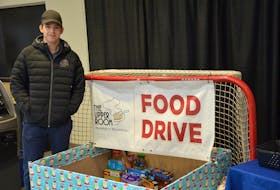 Charlottetown Islanders captain Brett Budgell is spearheading the Fill The Net food drive for the Upper Room Hospitality Ministry Inc. in Charlottetown. The public can drop off donations in the lobby of the Eastlink Centre from Monday to Friday, 8 a.m. to 5 p.m., and at the three remaining Islanders’ home games before Christmas on Dec. 10, 17 and 18. 