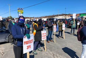 Fishers and plant workers from Placentia Bay came to Clarenville March 31 for a demonstration organized by the FFAW. The union and their members are worried about the possible closure of the commercial cod fishery in fishing zone 3Ps.