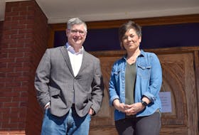 Rev. Paul Worden of First Baptist Truro, left, and Pastor Tammy Giffin of Groundswell Church, have been friends "for a long time." That relationship has afforded them the opportunity to have conversations others might not have, said Giffin.  