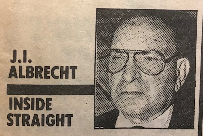 J.I. Albrecht wrote the Inside Straight column for the Halifax Daily News in the 1980s. CONTRIBUTED - Contributed