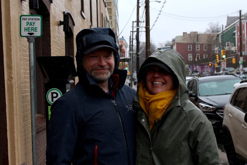 Jacob Prince and Laurabeth Power of St. John's don't mind the weather, but are looking forward to the summer. — Andrew Waterman/The Telegram - Andrew Waterman