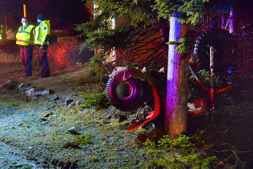 One man was sent to hospital following an ATV crash in Flatrock Sunday night. Keith Gosse/The Telegram