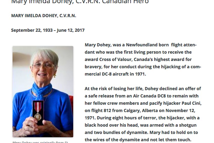 An excerpt about Mary Dohey from the Archival Moments blog. — Screenshot