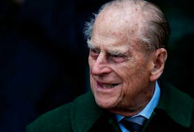 Taken on Dec. 25, 2017 Britain's Prince Philip, Duke of Edinburgh leaves after attending Royal Family's traditional Christmas Day church service at St Mary Magdalene Church in Norfolk, England.