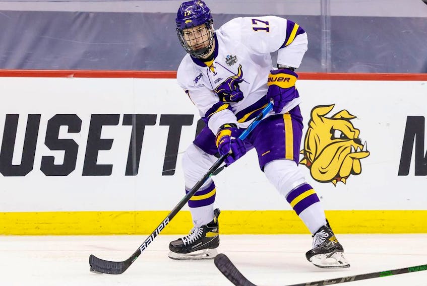 The Calgary Flames have signed right-winger Walker Duehr to an entry-level contract. Duehr, 23, just completed his NCAA career with the Minnesota State Mavericks.