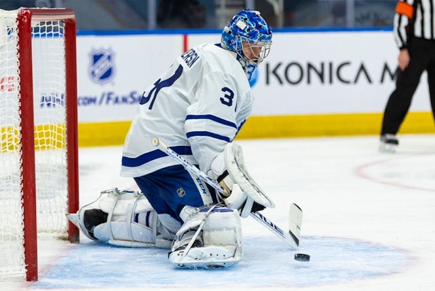 Maple Leafs goaltender Frederik Andersen, dealing with a lower-body injury, has not been on the ice since March 19, when he was in goal for a loss against the Calgary Flames. 