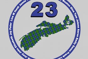 The design to honour the victims of last year's attacks in Nova Scotia includes each name, the number "23" and a Nova Scotia tartan-filled shape of the province. 