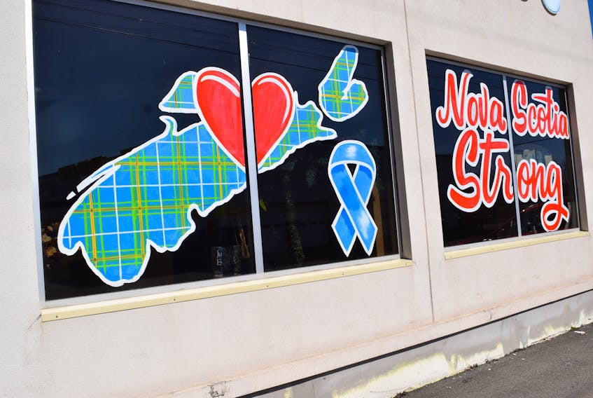Symbols of "Nova Scotia Strong" have become widely visible across the province, including along Robie Street in Truro. Though it has taken on other meanings, the message was born out of the tragic mass killings of 22 people and an unborn baby one year ago.