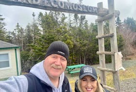 Loretta Lewis, chair of the Burin Peninsula Health Care Foundation’s board of directors, kicked off the trails challenge on Sunday with her husband, Wassel. 
CONTRIBUTED
