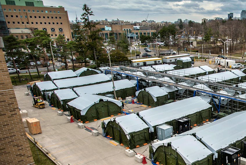  A tent city has been erected in the parking lot of Toronto’s Sunnybrook hospital to handle a surge in COVID-19 cases.