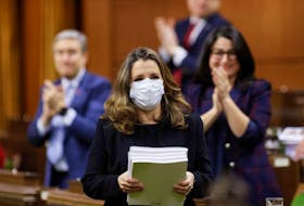 Canada's Finance Minister Chrystia Freeland delivers her first fiscal update, the Fall Economic Statement 2020, in the House of Commons, in Ottawa Nov. 30, 2020.