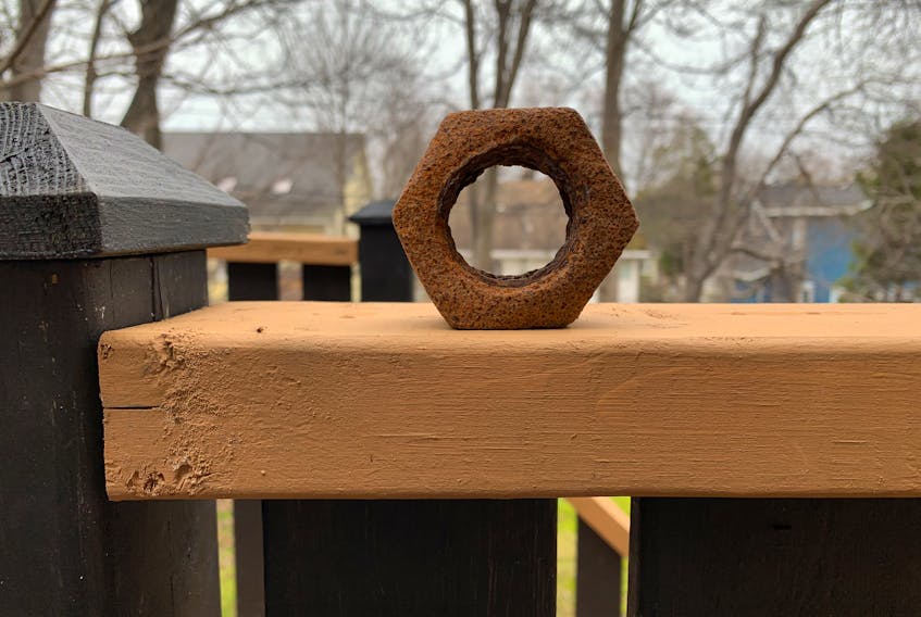 Yes, it’s a big rusty bolt. About half the size of your fist. — Russell Wangersky/Saltwire Network