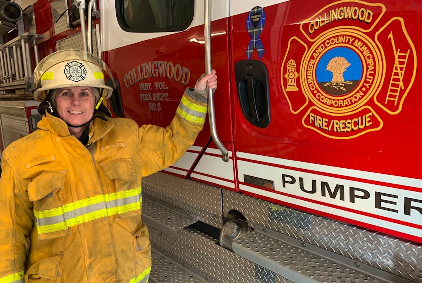 Andrea Bishop is the first female fire chief among Cumberland County’s 16 rural fire departments. In January, she was named the interim chief of the Collingwood Fire Department after the chief took a leave of absence. She has been a firefighter for 16 years and became the first woman to hold an executive role in 2018 when she was named deputy chief.