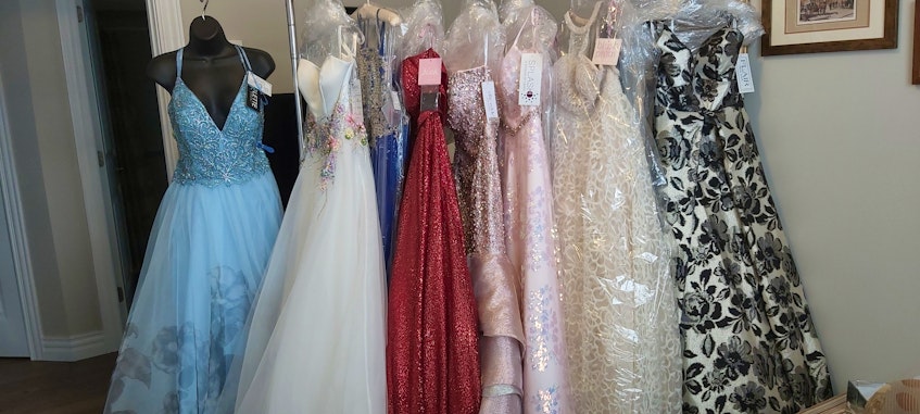 Students interested in the charitable work of Your Fairy Godmother will have a number of options to choose from when browsing through Judi Kennedy’s collection of gowns. - Contributed