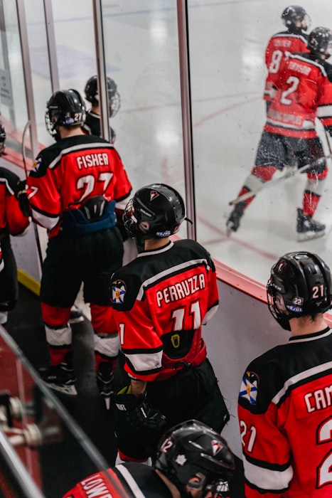 East Hants Penguins linemates Bruen Fisher (27) and Adam Perruzza (11) have been joined for the playoffs by Nick Veinot to form a high-scoring trio. - Contributed