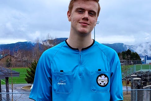 Carver Titterington, 17, is the first Corner Brook soccer referee to win Male Youth Official. CARVER TITTERINGTON