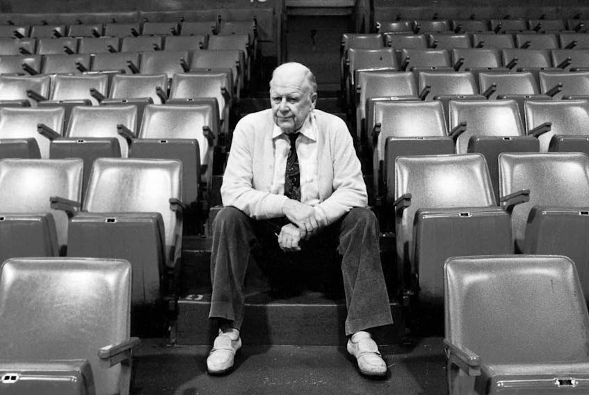  Harold Ballard seated at Maple Leaf Gardens. The majority of correspondence from the team’s former owner dates from a short span, after Ballard’s release from a year-long prison sentence for fraud. FILE PHOTO