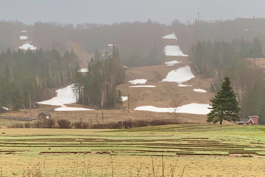 The slopes of Ski Ben Eoin are in the midst of seasonal transition. Cape Breton ski hills survived a season of challenges, not the least of which was COVID-19, and are now looking forward to next year. DAVID JALA/CAPE BRETON POST