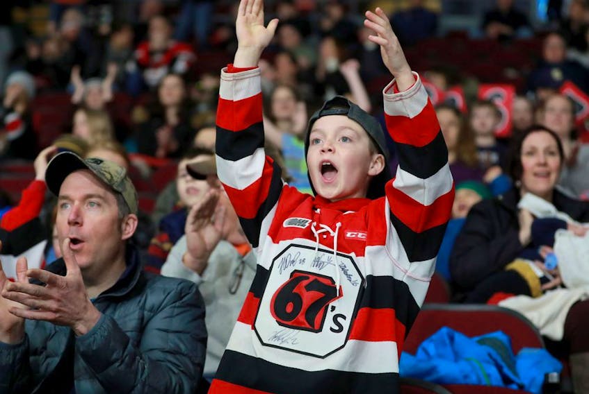 File photo/ Fans of the Ottawa 67’s will have to wait until next year to see their team on the ice again.. 