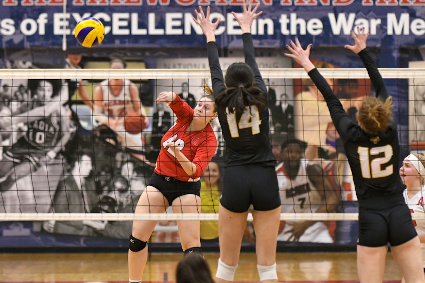 Acadia’s volleyball teams managed to get in four exhibition games in a season where many universities in Canada were lucky to see that much competitive action. Pictured here is Lucy Glen-Carter.  - Peter Oleskevich - Contributed