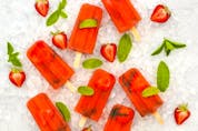  Strawberry Mojito Ice Pops