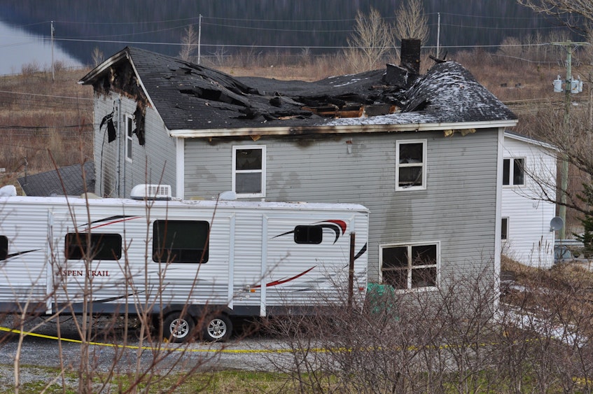 A home on Station Road in Corner Brook, seen from Humber Road, was destroyed by fire Wednesday morning. The home was vacant at the time. — Diane Crocker