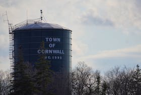 The town of Cornwall's existing water tower, which is located along Main Street near the business park.
