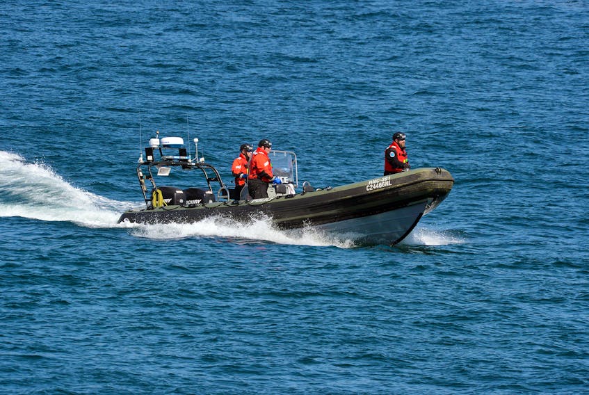 The Royal Newfoundland Constabulary deployed its face rescue craft in the search for a man in the waters off Flatrock Thursday morning.