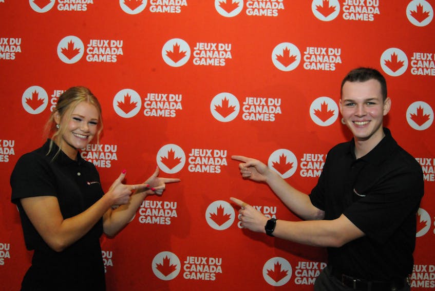 Thursday, at Benvon’s Room in the Newfoundland and Labrador Sports Centre, it was announced St. John’s will host the 2025 Canada Summer Games. Among those speaking at Thursday's event were former Games athletes and youth/athlete committee members Nathan Young (right) and Jennifer Boland. — Joe Gibbons/The Telegram