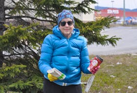 Corner Brook resident Doris Cormier, with the help of a few willing volunteers, cleaned up a green space on St. Mark’s Avenue on Thursday, Earth Day.