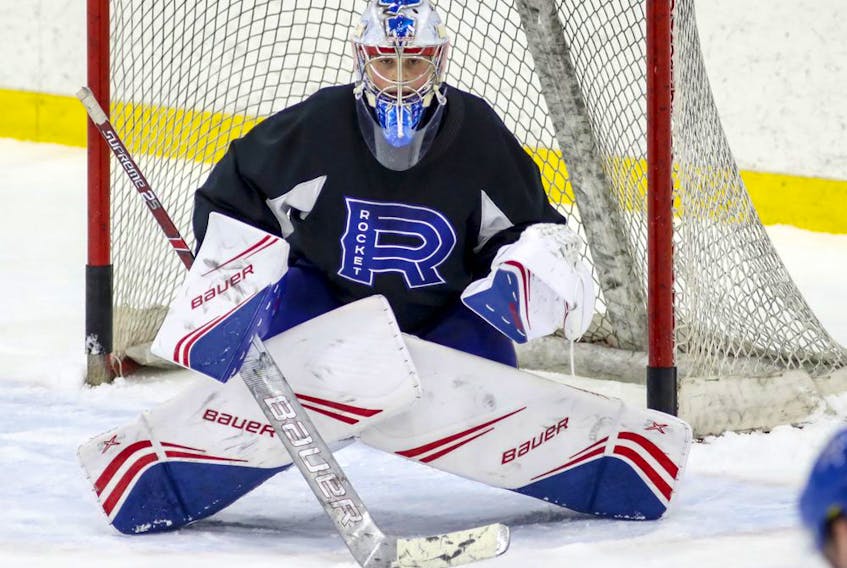 In 14 games with the AHL's Laval Rocket this season, Cayden Primeau has an 11-3-0 record with a 2.07 goals-against average and a .911 save percentage. 