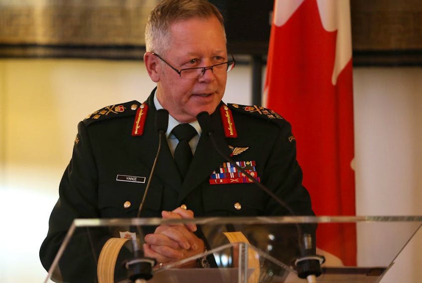 A November 2020 file photo of Gen. Jonathan Vance, who is now retired from the position of chief of the defence staff.