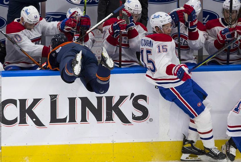 Jesperi Kotkaniemi was a physical presence with five hits and a nice assist on Lehkonen's goal Wednesday night. Early in the first period, he checked Oilers' Josh Archibald over the boards.