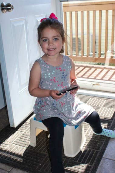 Sharon Fitzsimmons sent this photo of her granddaughter, Quinn, enjoying some warm sunlight in Dartmouth, N.S.

She wrote: "Quinn (4 years old next month) was so happy to see the sun streaming through the door. She moved her stool over, so she could turn it in different directions, to find the best spot, where the sun was warming the mat. After I took this picture, she wanted to take her socks off, so she could put her feet in the sunny area! Bring on the hot summer sun!"