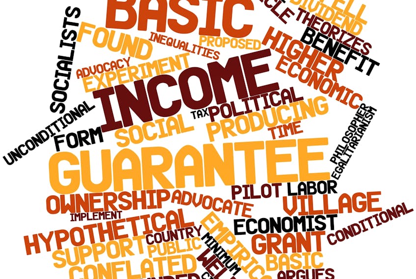 Called by many different names (basic income guarantee; guaranteed basic income; guaranteed livable basic income, etc.), BI is a program that ensures a cheque is sent unconditionally to everyone whose income falls below a certain floor. 