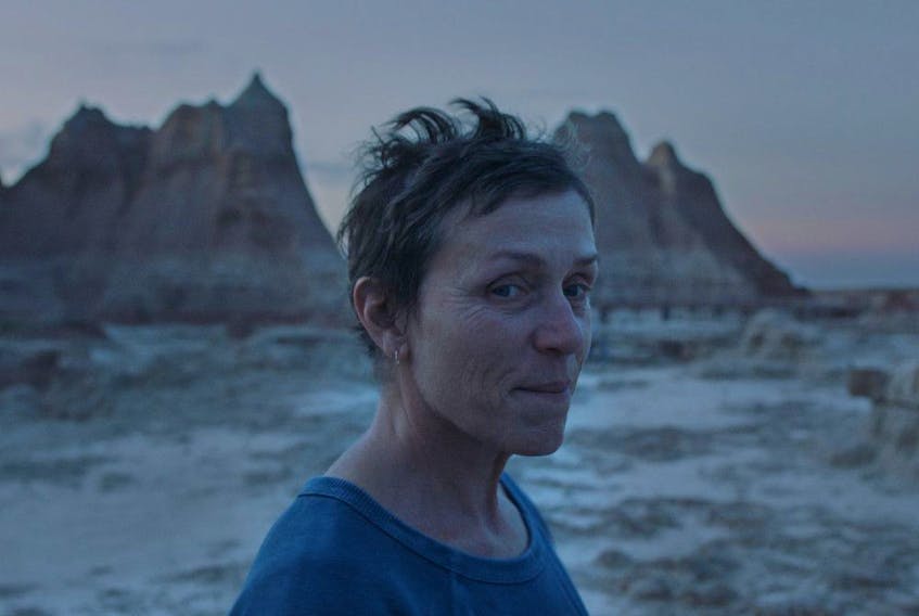 Frances McDormand in Chloé Zhao's Nomadland, a frontrunner in several categories at the Oscars.