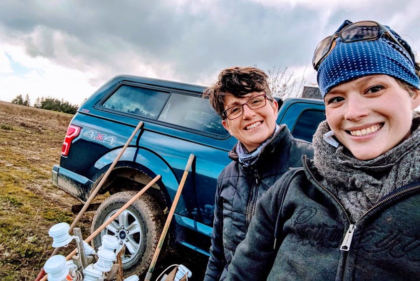 Dr. Julia Wheeler and AAFC technician Dena Wiseman conducting research in northern Canada. Wheeler is one of the researchers involved in a study looking at the use of low tunnels and bioplastic mulches in the north. 