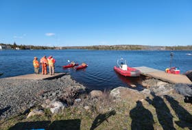 With the help of a helicopter from the Ministry of Lands and Forests, Halifax Ground Search and Rescue continue to search Moody Lake in Williamswood Saturday. The search continues for a 16-year-old boy who was reported missing Thursday around 11 a.m.