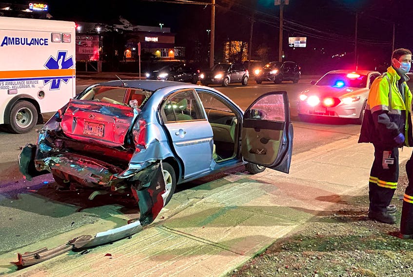 Four people were taken to hospital following a high-speed hit-and-run collision in St. John's Sunday night. Keith Gosse/The Telegram